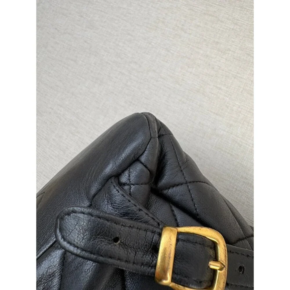 CHANEL Black Lambskin Duma Backpack Medium GHW